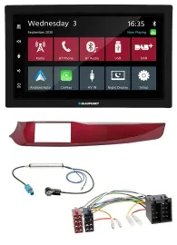 Blaupunkt DAB Bluetooth USB MP3 2DIN Autoradio für Alfa Giulietta 10-13 rot glän