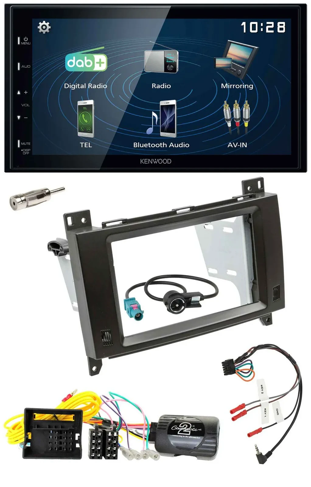 Kenwood 2DIN Bluetooth Lenkrad USB DAB Autoradio für Mercedes Vito W447 Audio 10