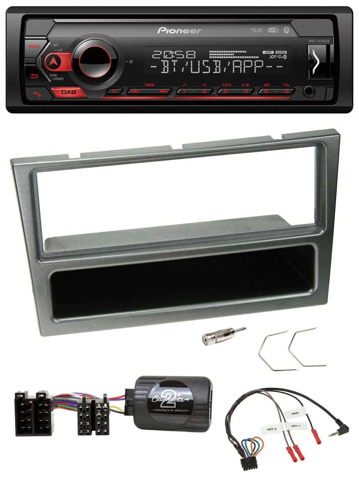 Автомагнитола Pioneer для Opel Corsa C (2000–2004) Bluetooth, DAB, USB, алюминий