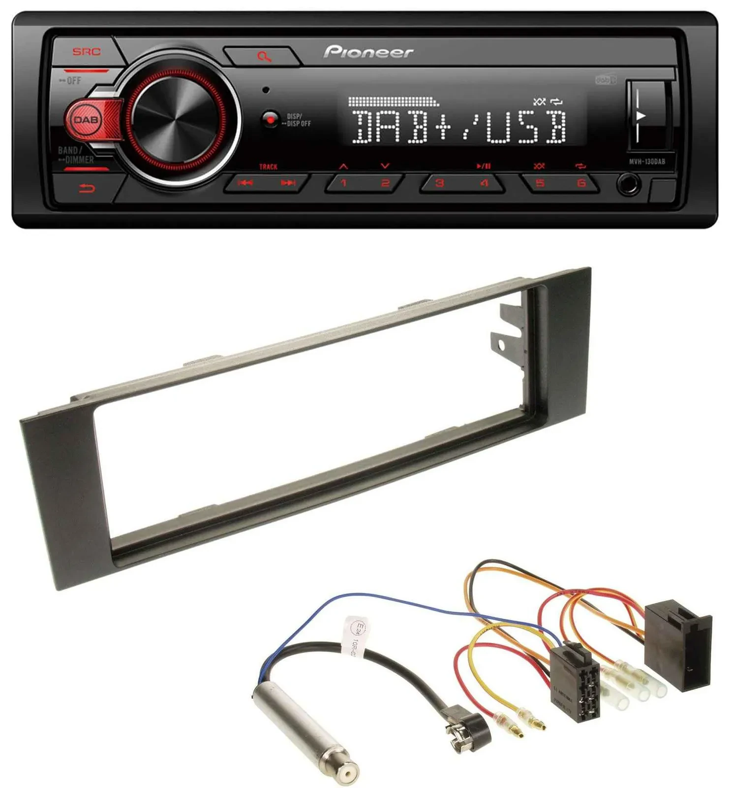 Pioneer MP3 1DIN DAB USB AUX Autoradio für Audi A3 (8P, 03-06) - ISO