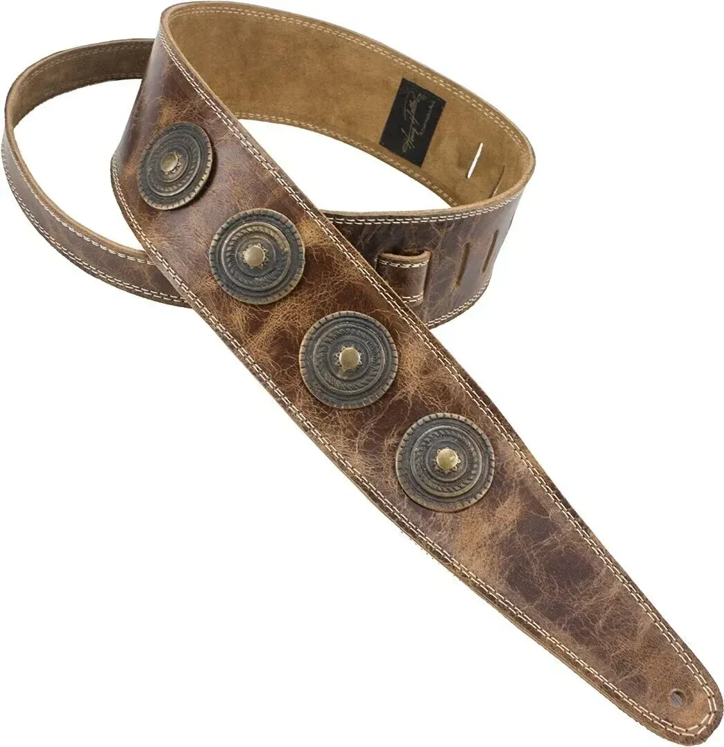 Ремень для гитары Henry Heller HPMED-VBN Brown Peruvian Medallions