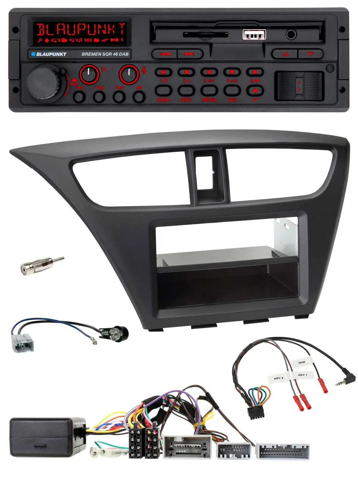 Blaupunkt SD Lenkrad USB Bluetooth DAB Autoradio für Honda Civic (ab 2012)