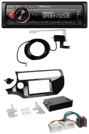 Pioneer 1DIN MP3 DAB USB AUX Autoradio für Kia Rio UB ab 2015 piano-schwarz