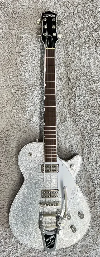Б/У Электрогитара Gretsch G6129T Players Edition Jet FT with Bigsby Silver Sparkle, Япония