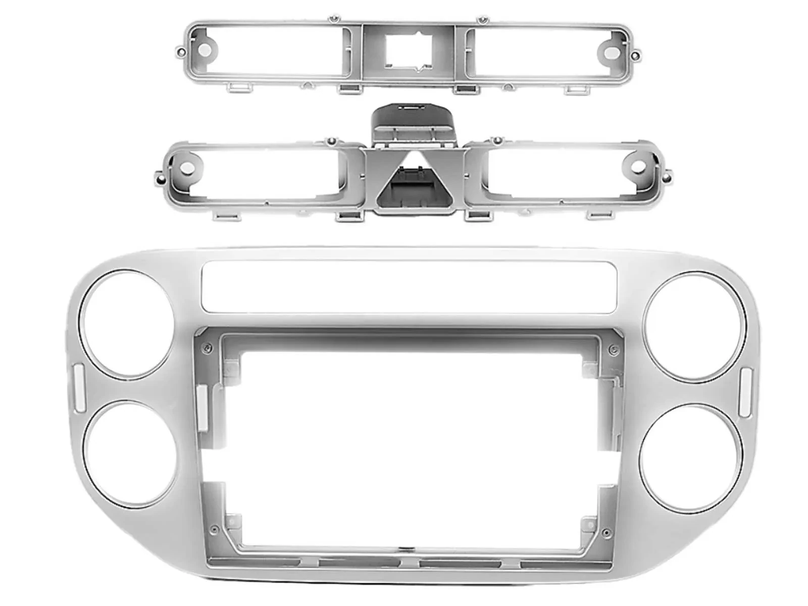 Einbaurahmen für 9 Zoll Autoradio für VW Tiguan 06/2011-04/2016 silber