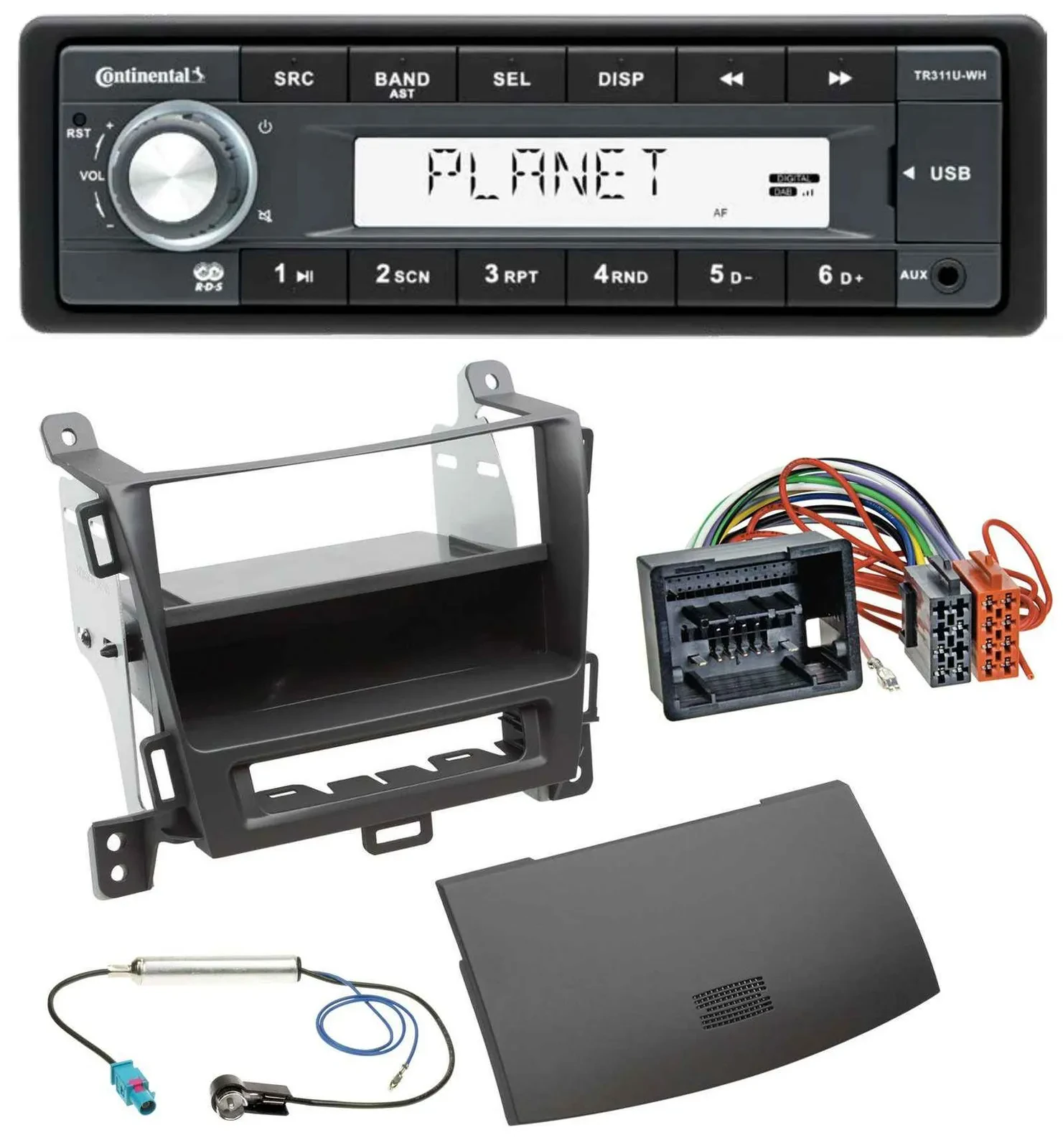 Автомагнитола для Opel Zafira Tourer (с 2012) Continental 1 DIN, USB, MP3, AUX, чёрный