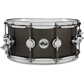 Малый барабан DW Collector's Satin Black Over Brass 14" x 6.5", латунь, фурнитура хром