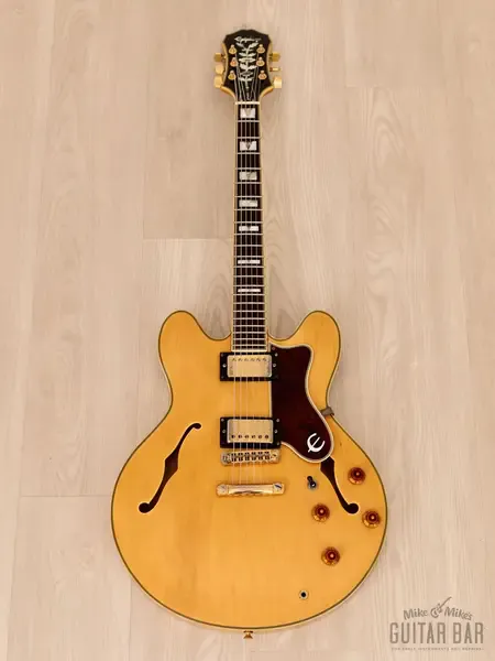 Полуакустическая электрогитара Epiphone Sheraton Semi-Hollow Natural Korea 1995 w/Case