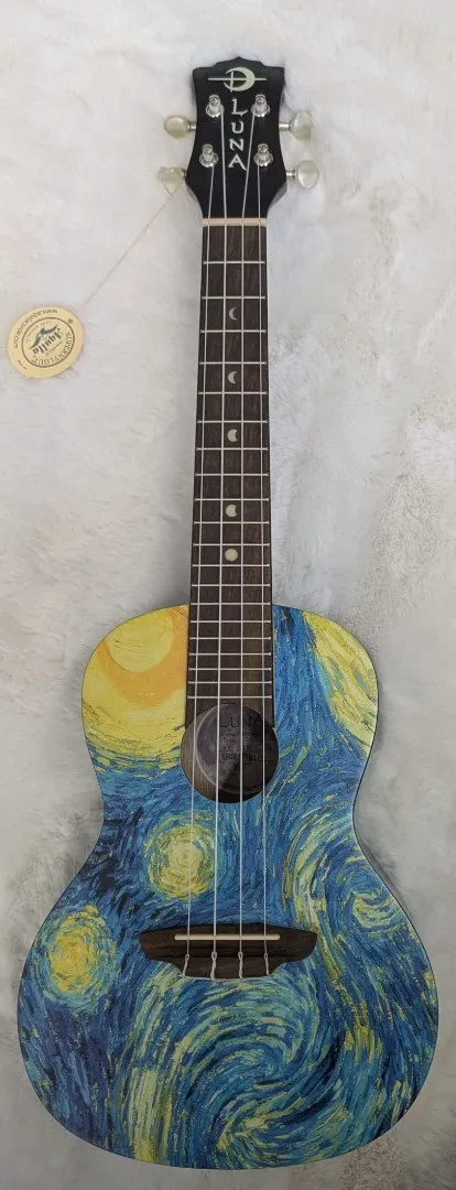 Luna Guitars Luna UKE STR C Concert Size Starry Night Design Acoustic Ukulele