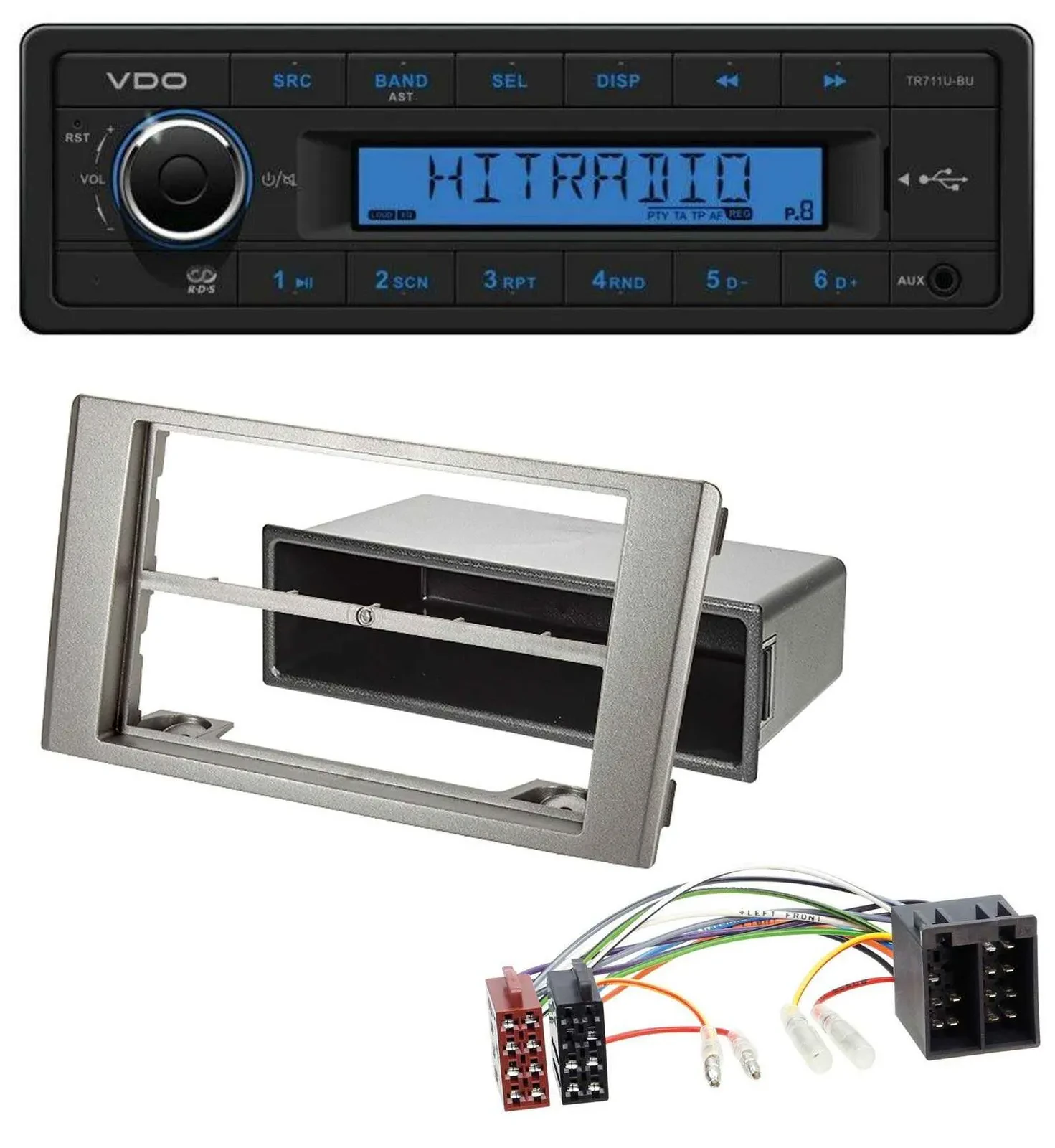 VDO AUX 1DIN MP3 USB Autoradio für Iveco Daily (2006-2014) silber