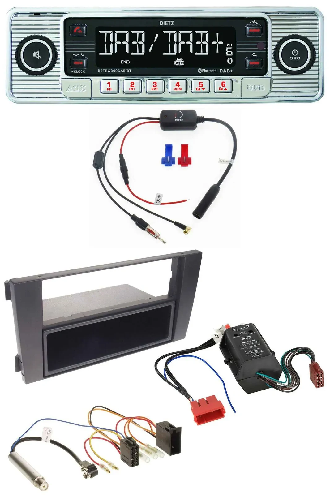 Автомагнитола для Audi A6 (2001–2005) Dietz DAB, USB, MP3, Bluetooth, совместима с Symphony/Bose активной системой