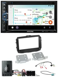 Alpine Bluetooth TMC USB DAB 2DIN Lenkrad Navigation für Alfa Giulietta Infoadap