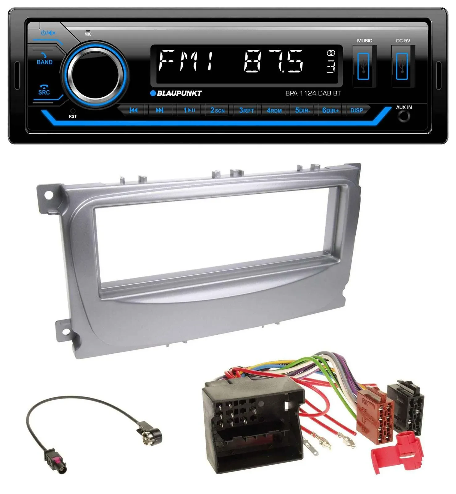 Blaupunkt Bluetooth USB DAB MP3 Autoradio für Ford S-Max Mondeo 07-14 silber