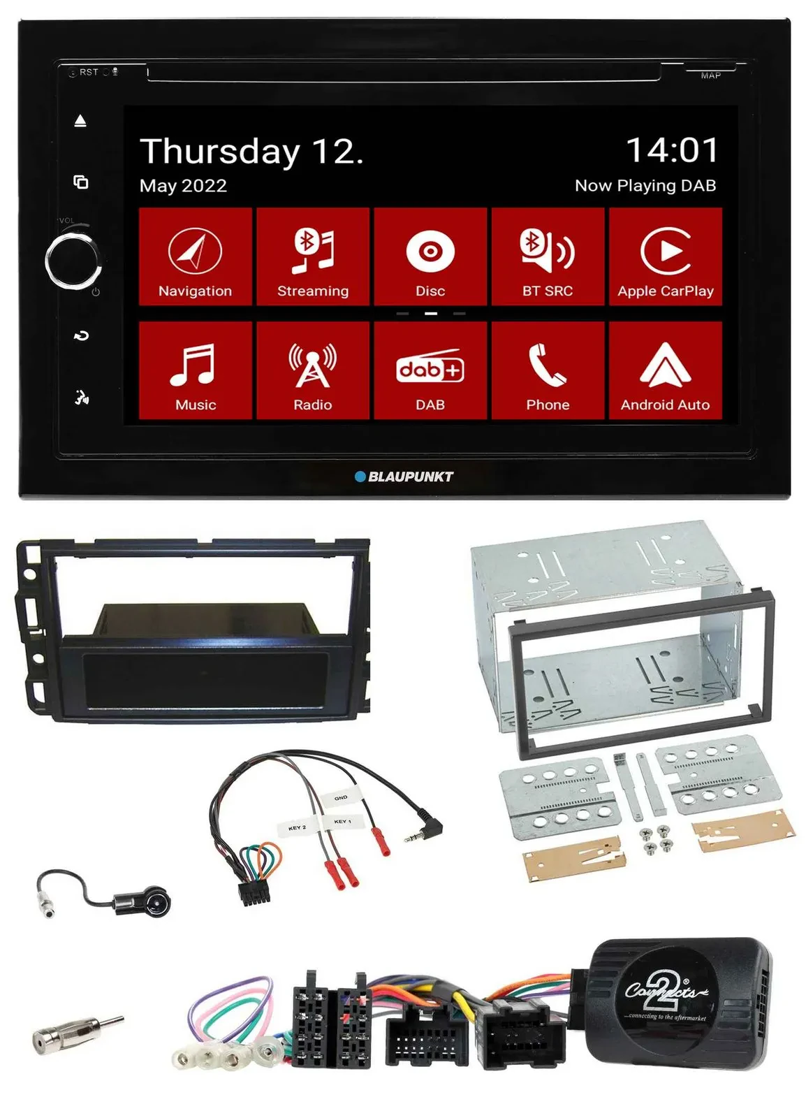 Blaupunkt Lenkrad DVD Bluetooth DAB 2DIN USB Autoradio für Cadillac BLS YSCF 200
