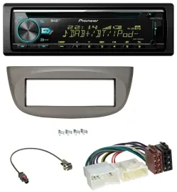 Pioneer DAB MP3 CD USB Bluetooth Autoradio für Renault Twingo ab 2012 beige-grau
