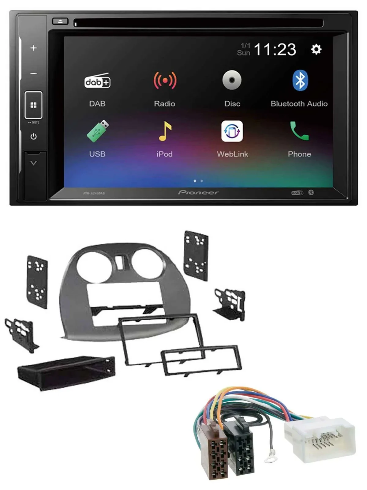 Автомагнитола Pioneer 2DIN Bluetooth USB DAB DVD MP3 для Mitsubishi Eclipse 4G (2005–2012)