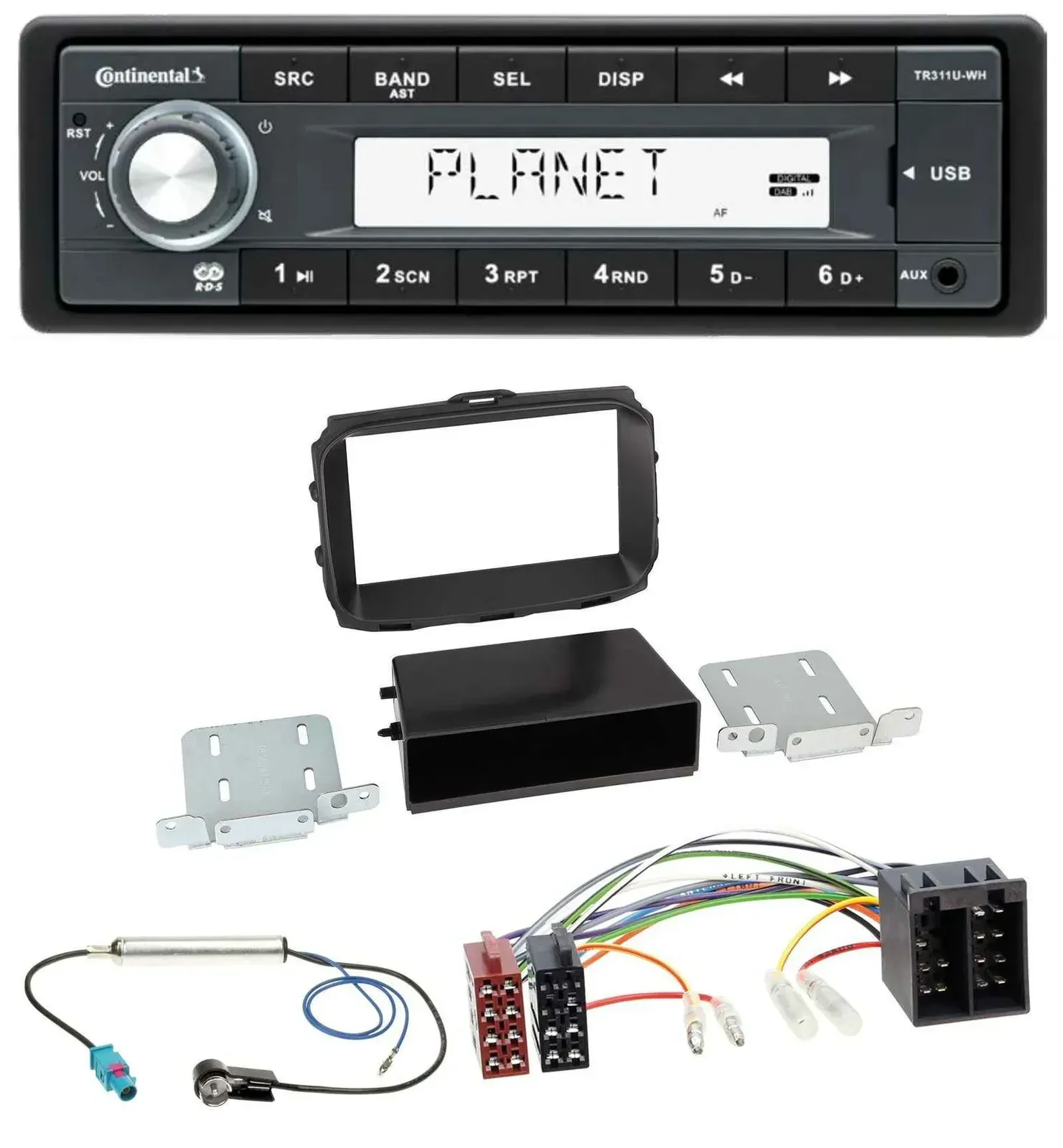Continental USB MP3 AUX 1DIN Autoradio für Alfa Romeo Giulietta 2013-2021 ISO