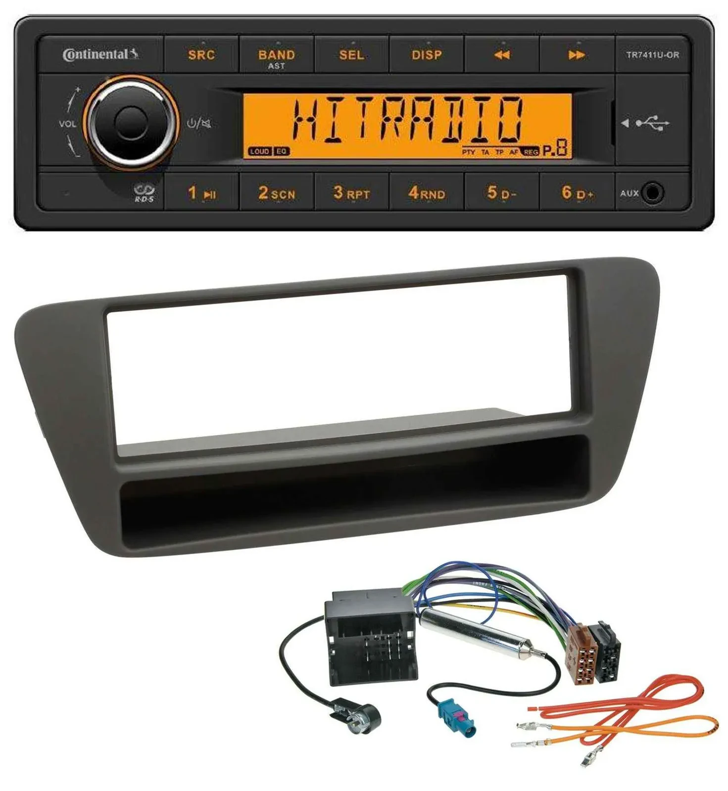 Автомагнитола для Audi Q3 (8U, 2011–2018) Continental 1DIN, USB, AUX, MP3