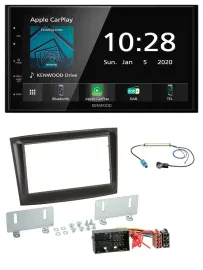 Kenwood Bluetooth MP3 DAB USB 2DIN Autoradio für Fiat Doblo ab 2015 schwarz