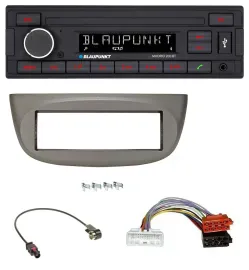 Blaupunkt USB AUX Bluetooth MP3 Autoradio für Renault Twingo ab 2015 beige-grau