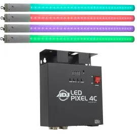 ADJ LED Pixel Tube 360 & LED Pixel 4C Pixel Tube Controller Package 4 Pack id...