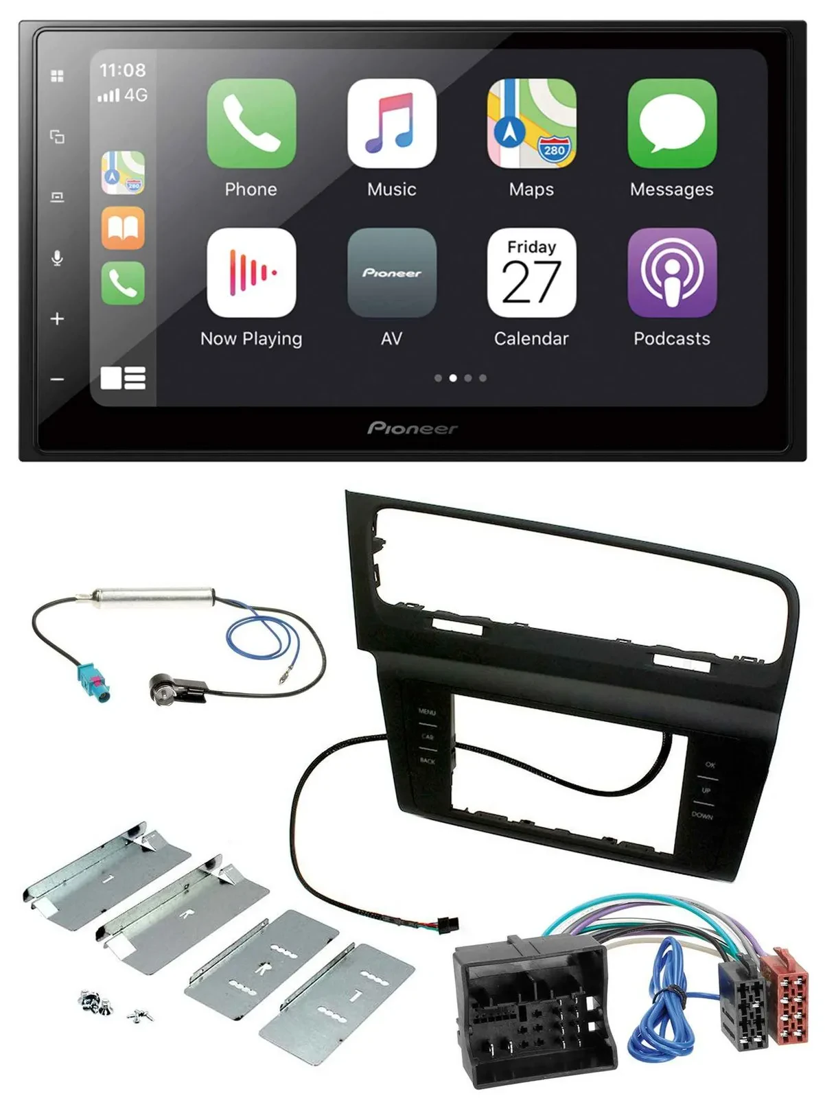 Автомагнитола для VW Golf VII (с 11/2012) Pioneer 2 DIN, Bluetooth, DAB, USB