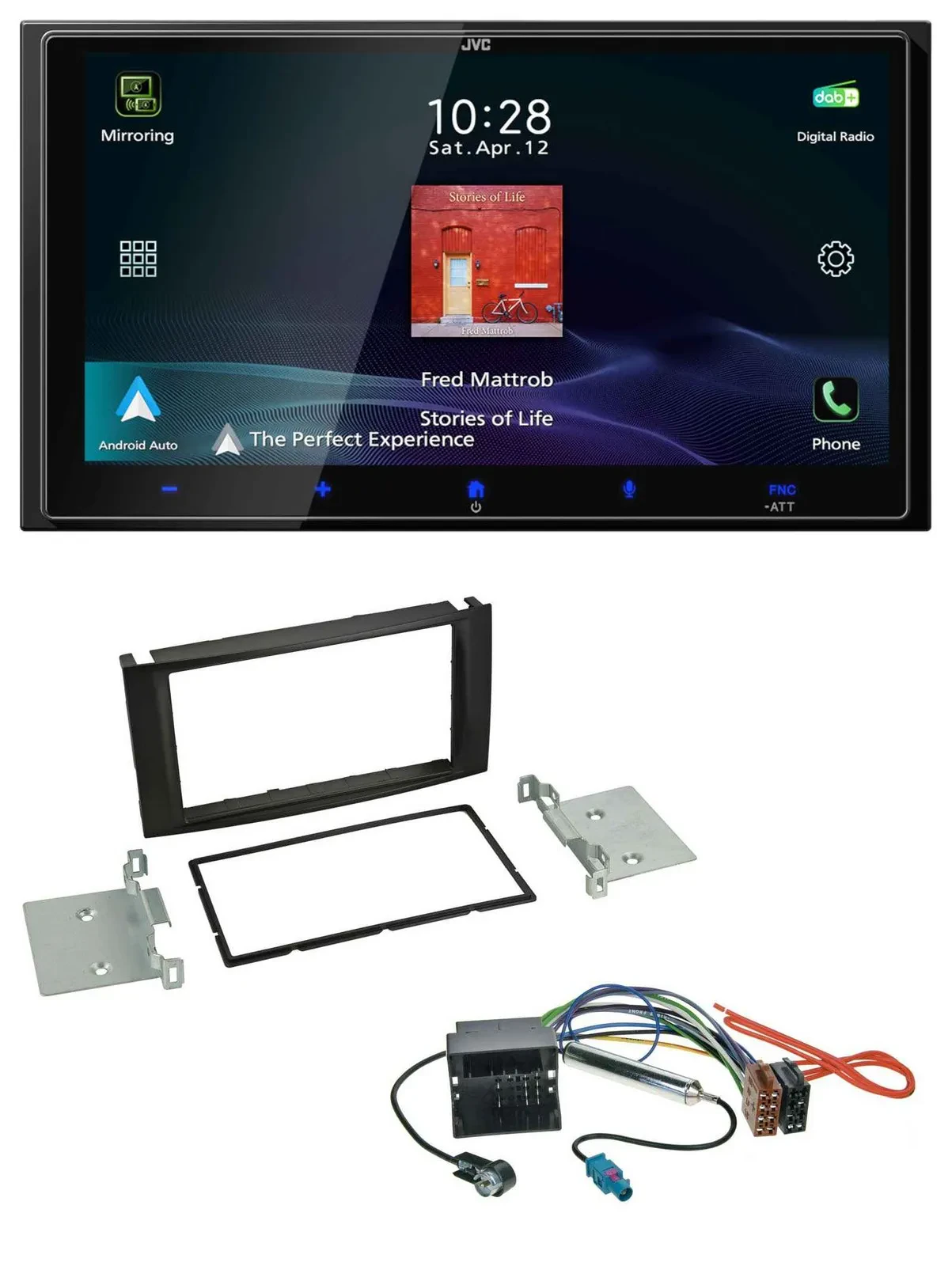 JVC USB Bluetooth 2DIN DAB MP3 Autoradio für VW T5 Multivan Caravelle Touareg