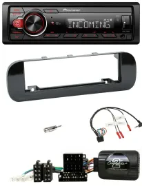 Автомагнитола для Fiat Panda (2012–2020) Pioneer Bluetooth, USB, DAB, черный глянцевый, поддержка кнопок на руле