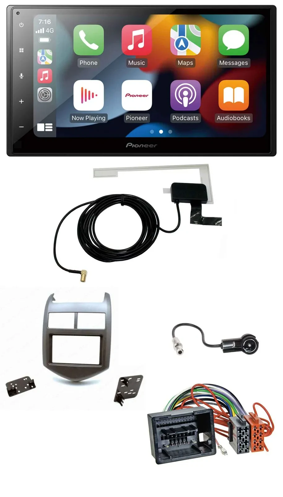 Автомагнитола Pioneer 2DIN, USB, Bluetooth, DAB для Chevrolet Aveo/Sonic (с 2011)