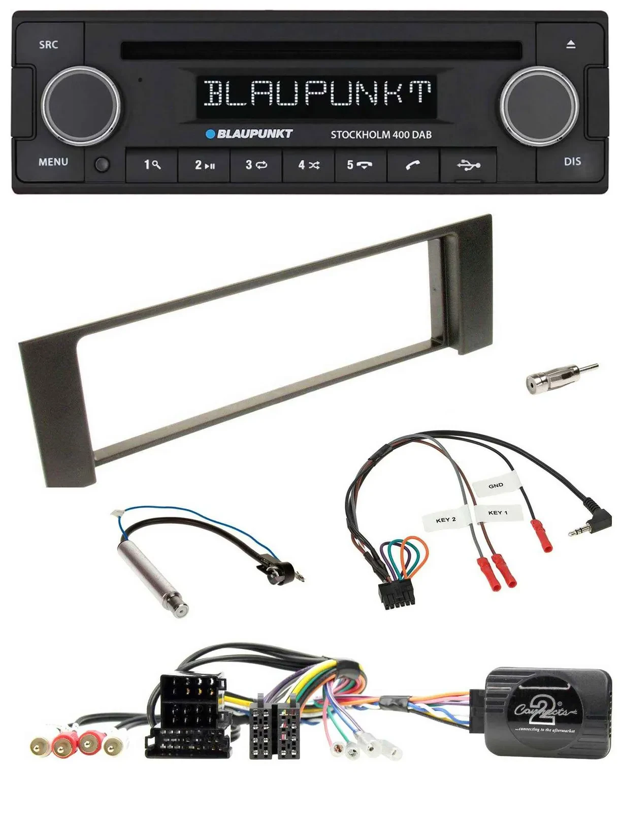 Blaupunkt Lenkrad Bluetooth DAB CD USB Autoradio für Audi A4 00-09 ISO Fakra tei
