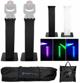 2 Totem Stands+Black+White Scrims For 2 Chauvet Intimidator Spot 260 IRC Lights