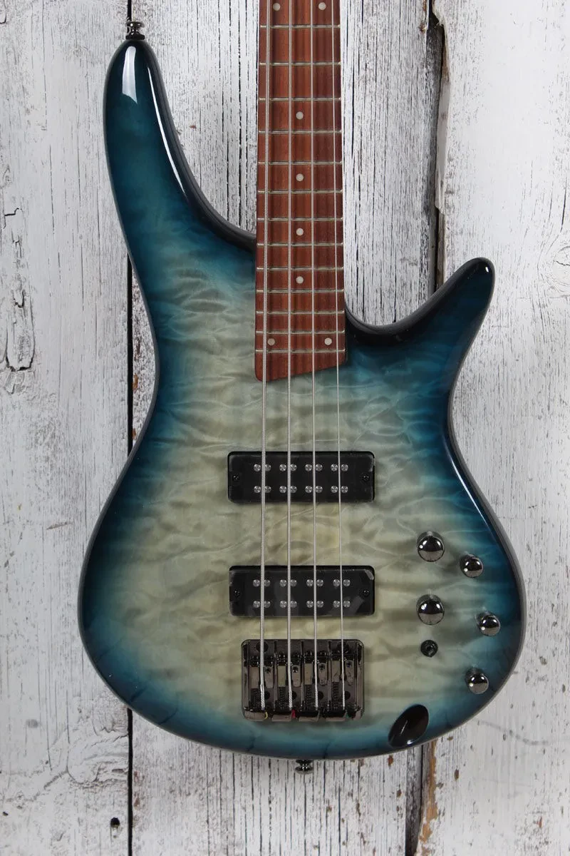 Ibanez SR400EQM 4 String Electric Bass Guitar Stained Cosmic Blue Starburst