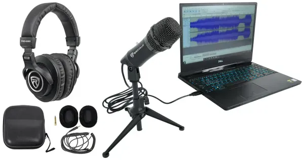 Rockville Z-STREAM Live Streaming USB Computer Microphone Mic+Stand+Headphones