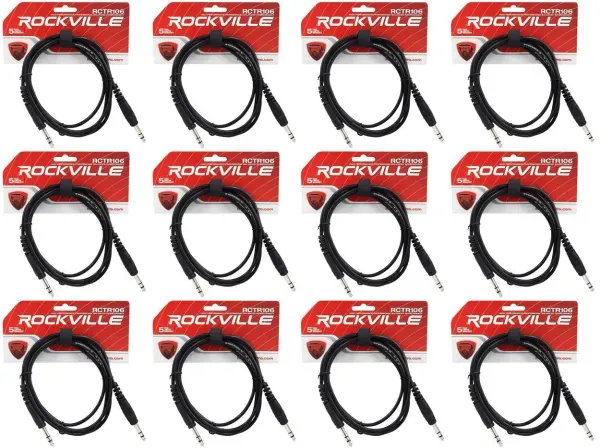 Коммутационный кабель Rockville RCTR106B Black 1.8 м (12 штук)