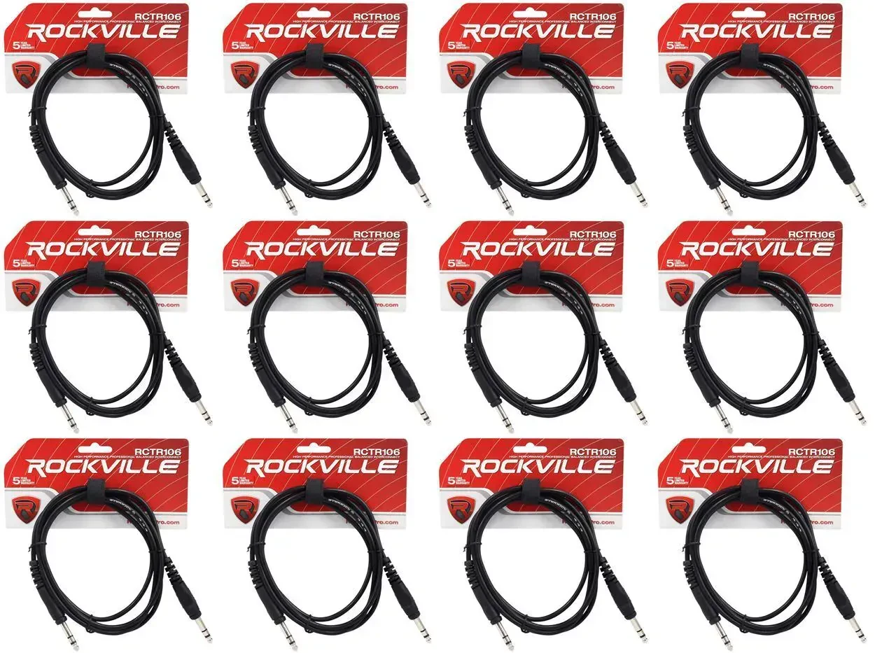 Коммутационный кабель Rockville RCTR106B Black 1.8 м (12 штук)
