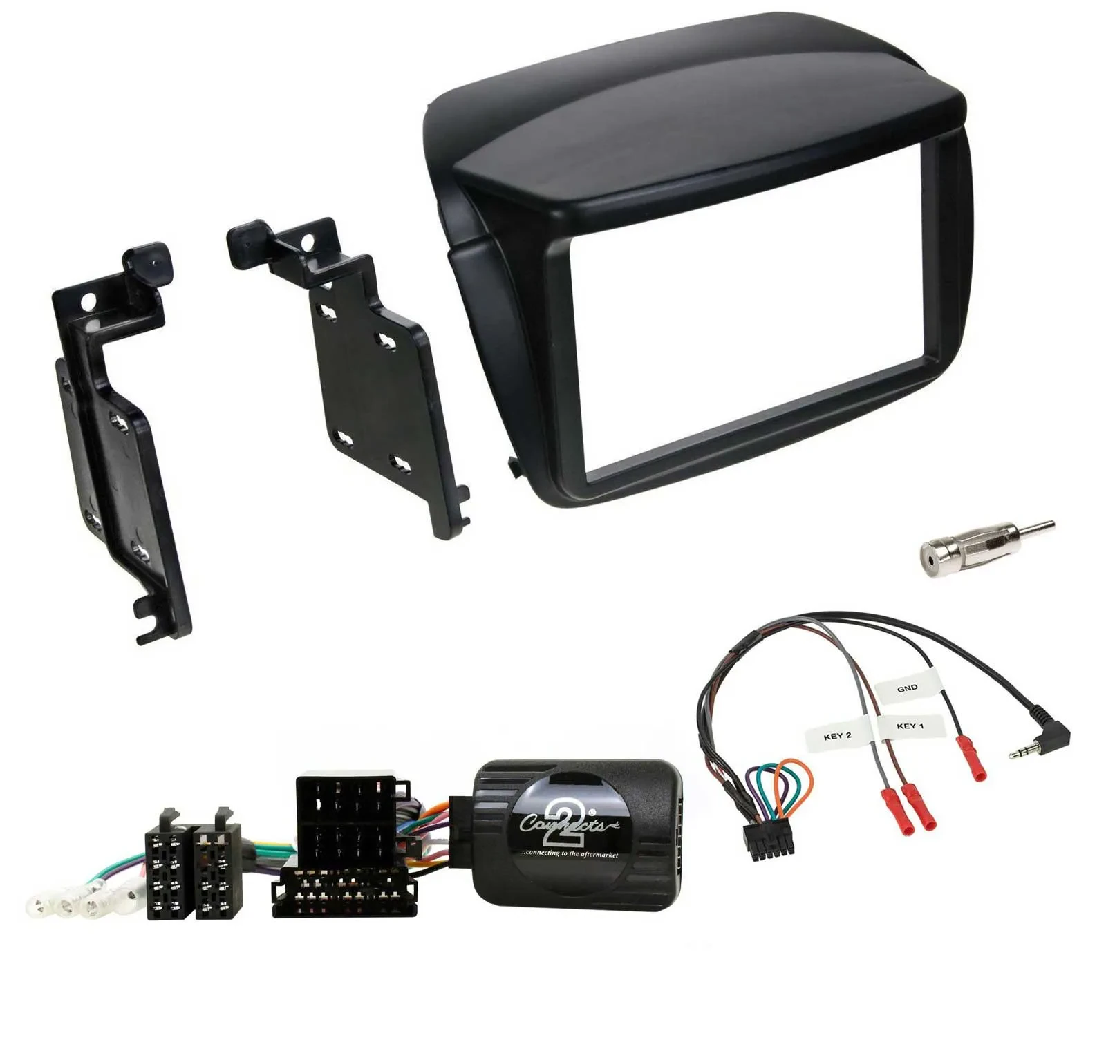 Einbauset Lenkradadapter Doppel DIN Autoradio für Fiat Doblo ab 2010 Opel Combo