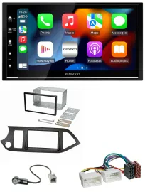 Kenwood DAB USB Bluetooth 2DIN MP3 Autoradio für Kia Picanto ab 11 Start-Stop