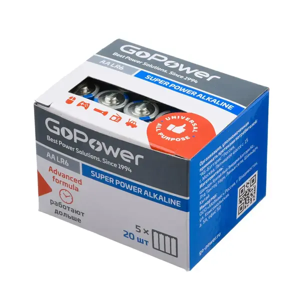 Элемент питания GoPower LR6/AA Super Power AA (20 штук)