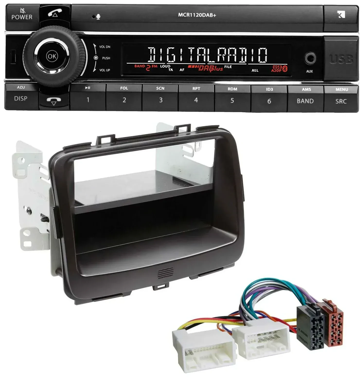 Автомагнитола Kienzle Bluetooth MP3 USB DAB для Kia Carens 4 (RP, с 2013)