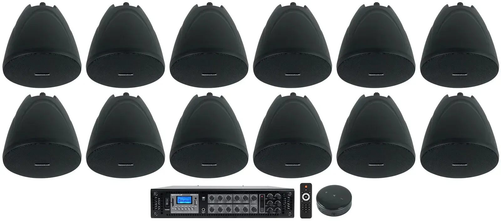Потолочная акустика Rockville PEN-40T Black с усилителем (12 штук)