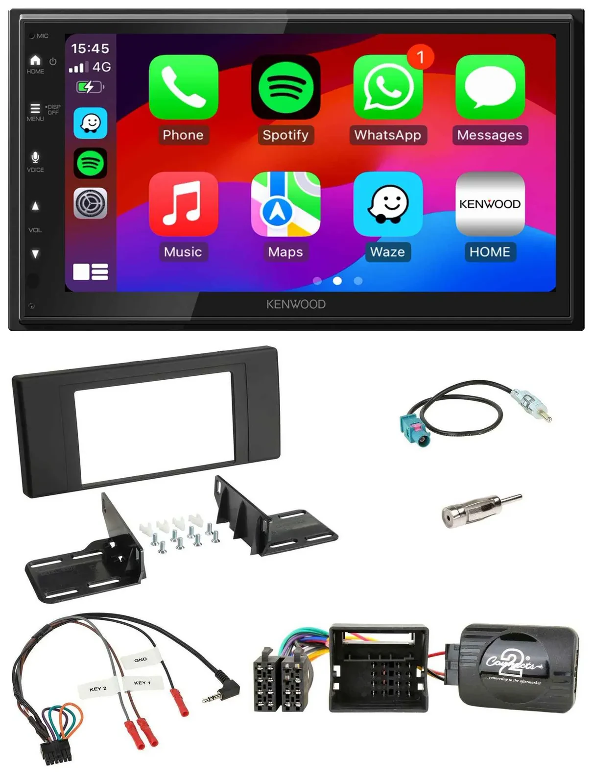 Kenwood Lenkrad USB DAB 2DIN Bluetooth Autoradio für Land Rover Range Rover Vogu