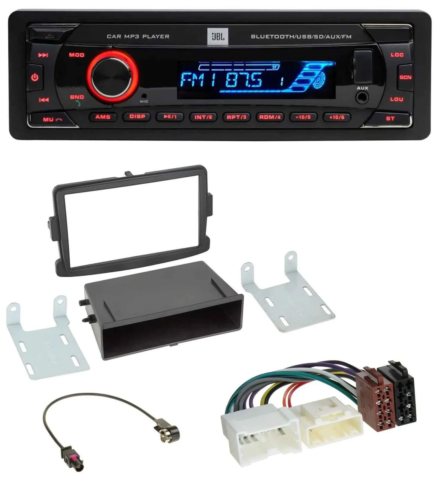 JBL AUX MP3 USB Bluetooth SD Autoradio für Dacia Dokker, Duster, Lodgy