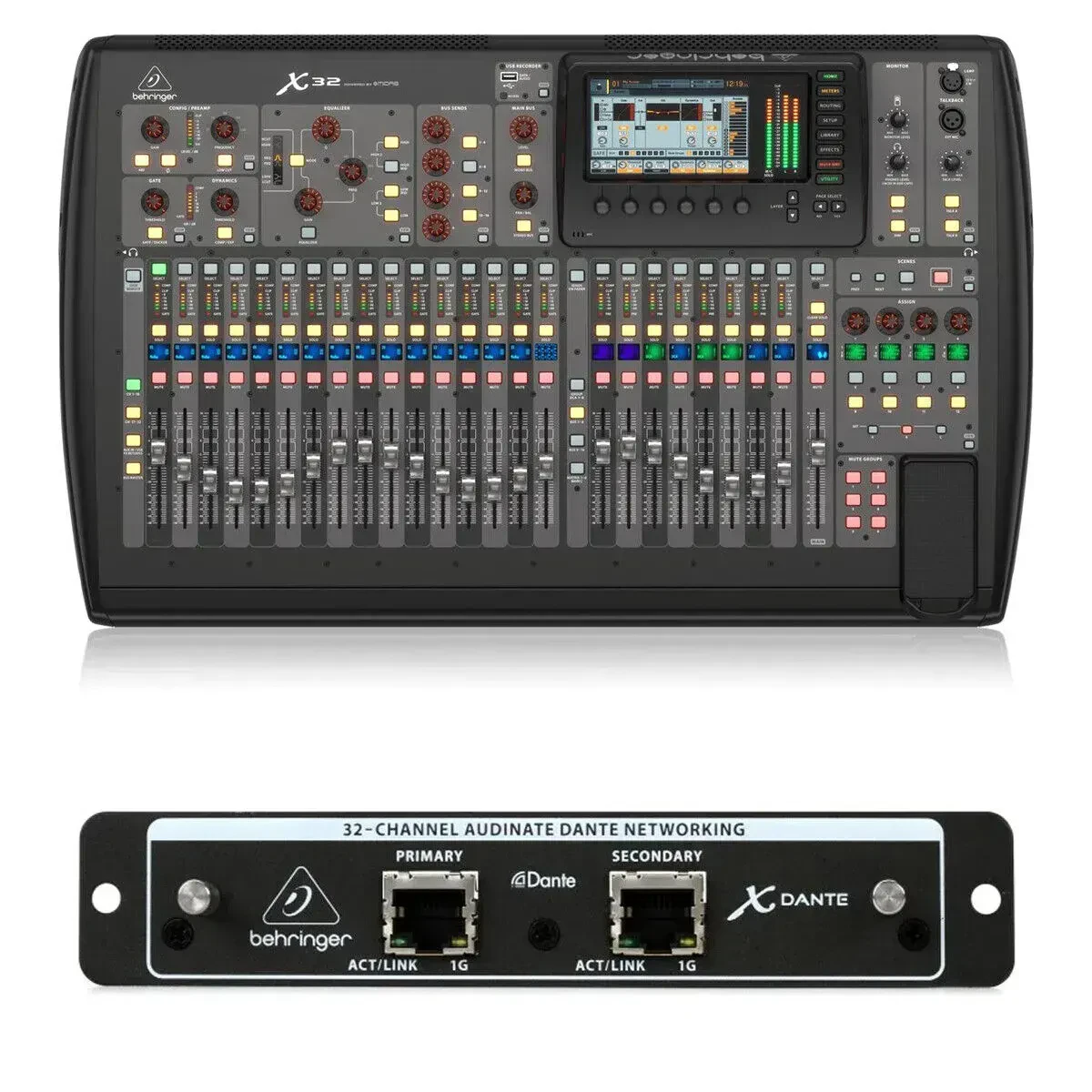 Цифровой микшерный пульт Behringer X32 32 канала, 25 шин, V4.0, с картой расширения на 32 канала (набор)