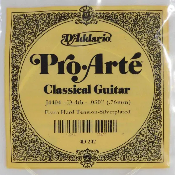 Струна для классической гитары D'Addario J4404, нейлон посеребренный, калибр 30