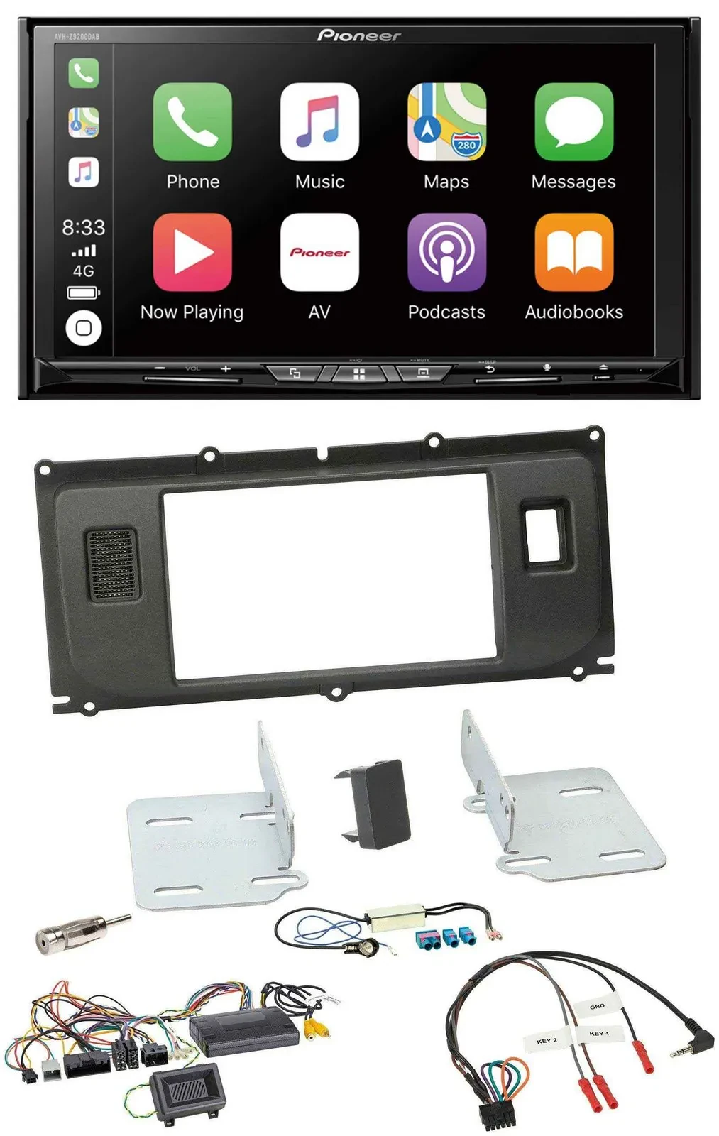 Pioneer 2DIN Lenkrad USB DAB DVD Bluetooth Autoradio für Land Rover Evoque Blind