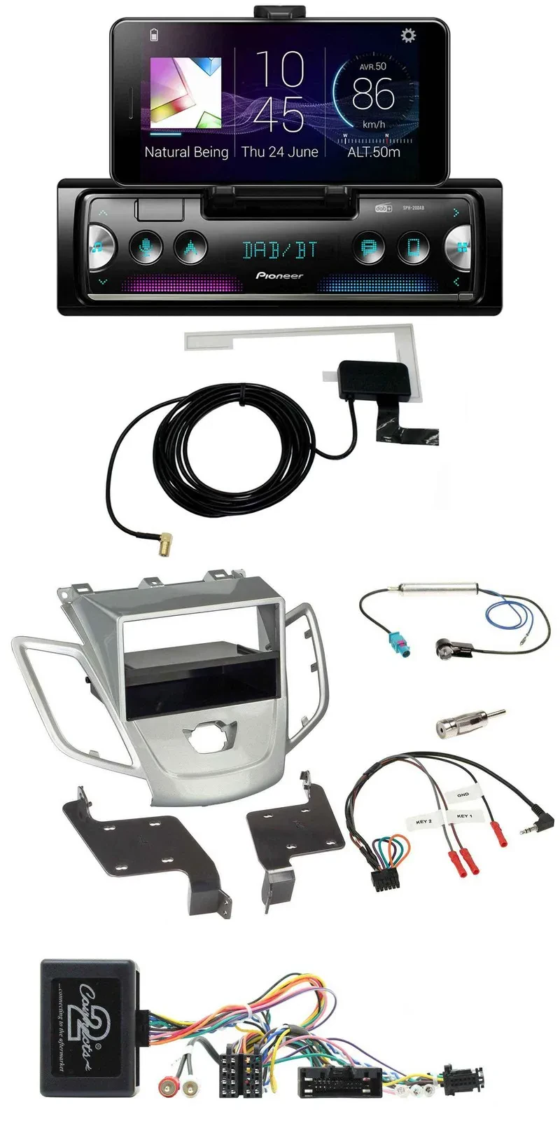 Pioneer DAB Bluetooth Lenkrad USB Autoradio x für Ford Fiesta 2010-13 ohne Displ