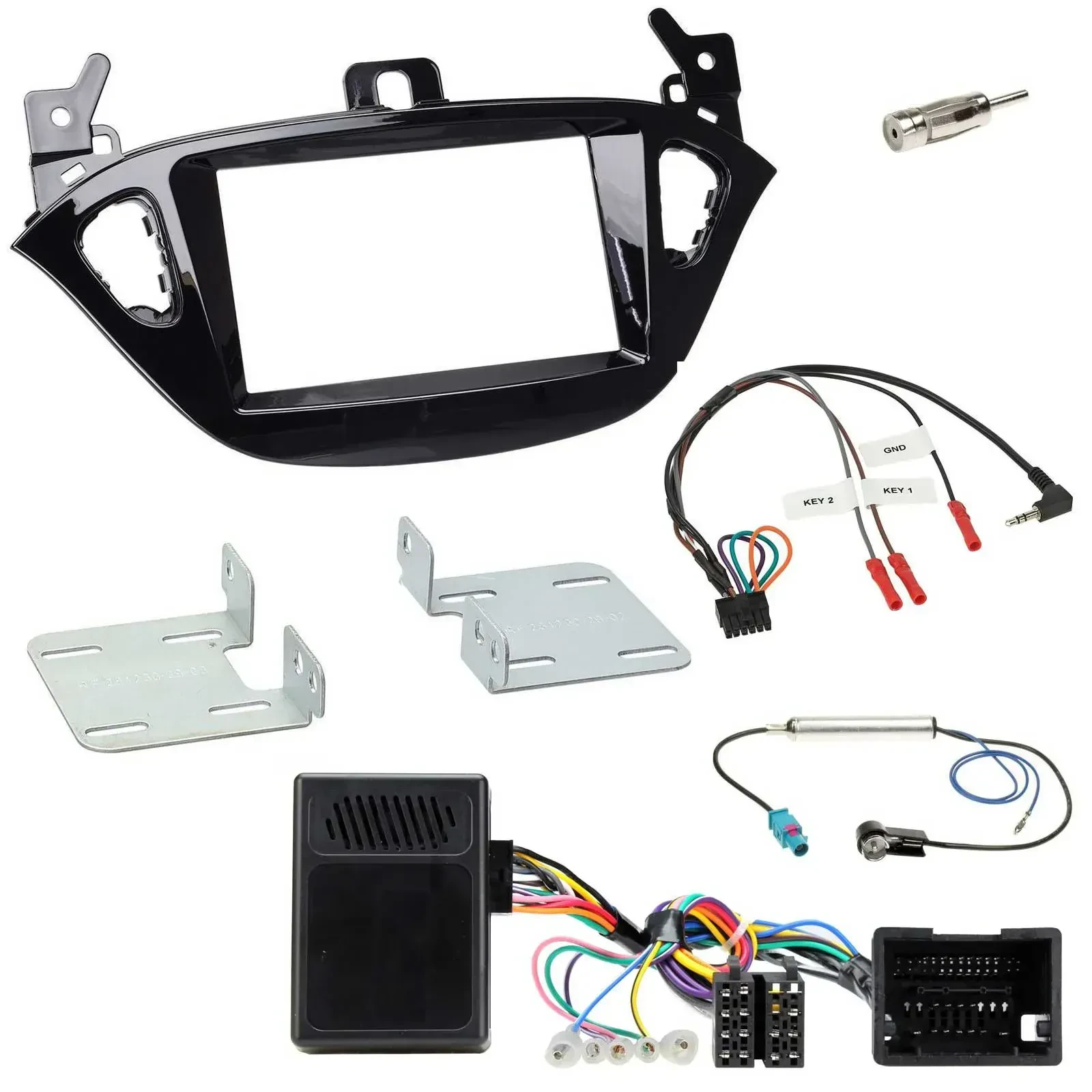 Einbauset Lenkradadapter Doppel DIN Autoradio für Opel Adam ab 2013 Corsa E