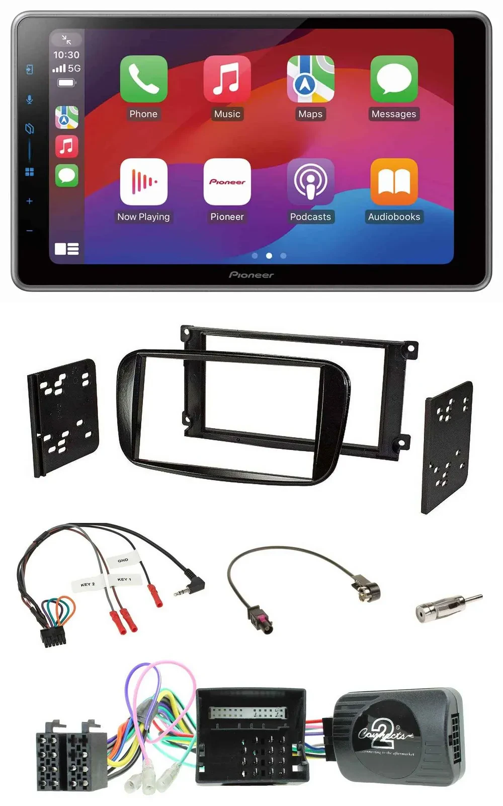 Pioneer Lenkrad USB DAB Bluetooth 2DIN Autoradio für Ford Focus C-Max CAN-Bus gl