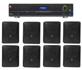 Настенная акустика JBL Control 25-1 Black с усилителем (8 штук)