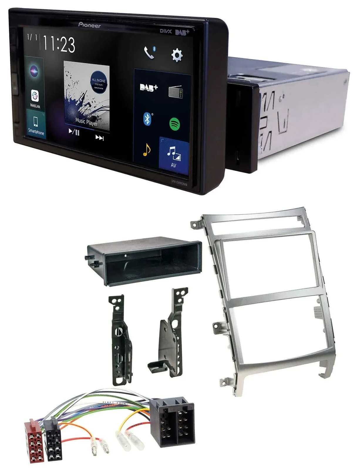 Pioneer DAB MP3 Bluetooth USB Autoradio für Hyundai ix55 (2009-2012) silber